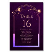 神秘的なレインボー深いプラムサンムーンスターズ宇宙 テーブルナンバー (裏面)