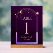 神秘的なレインボー深いプラムサンムーンスターズ結婚ズ アクリルサイン (ニュートラル)