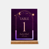 神秘的なレインボー深いプラムサンムーンスターズ結婚ズ アクリルサイン (正面)