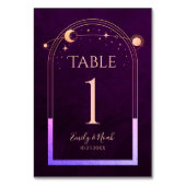 神秘的なレインボー深いプラムサンムーンスターズ結婚ズ テーブルナンバー (正面)