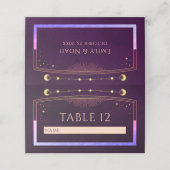 神秘的なレインボー深いプラムサンムーンスターズ結婚ズ プレイスカード (外部開封)