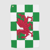 神秘的なレッドケルトのドラゴン国旗 ゴルフタオル (正面)