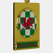 神秘的なレッドケルトのドラゴン国旗 ゴールドプレートバナーオーナメント (右)