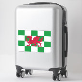 神秘的なレッドケルトのドラゴン国旗 シール (スーツケース)