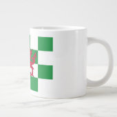 神秘的なレッドケルトのドラゴン国旗 ジャンボコーヒーマグカップ (右)
