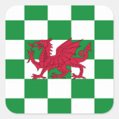 神秘的なレッドケルトのドラゴン国旗 スクエアシール (正面)