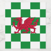 神秘的なレッドケルトのドラゴン国旗 ワインラベル (シングルラベル)