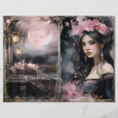 神秘的なレディビクトリアン・ピンク・ジャンク・ジャーナル・ページ (正面)