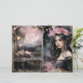 神秘的なレディビクトリアン・ピンク・ジャンク・ジャーナル・ページ (スタンド正面)