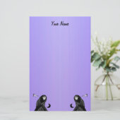 神秘的なレディーフード付きケープフローティングハンズムーン 便箋 (スタンド正面)