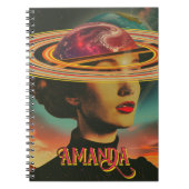 神秘的なレトロコラージュのオカルト星占いOracle ノートブック (正面)