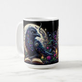 神秘的なワタリガラス幻想世界 コーヒーマグカップ (正面左)