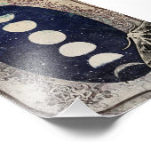 神秘的なヴィンテージモスムーンフェイズアートプリント フォトプリント            (角)