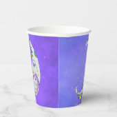 神秘的な三日月の顔抽象芸術標識 紙コップ (右)