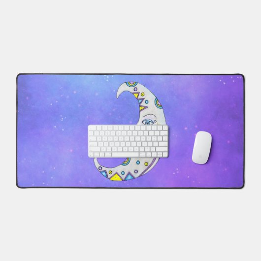 神秘的な三日月の飾ファンシーりカラフル付け デスクマット (キーボード&マウス)