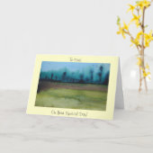 神秘的な不気味森林風景パパグリーティング カード (黄色い花)