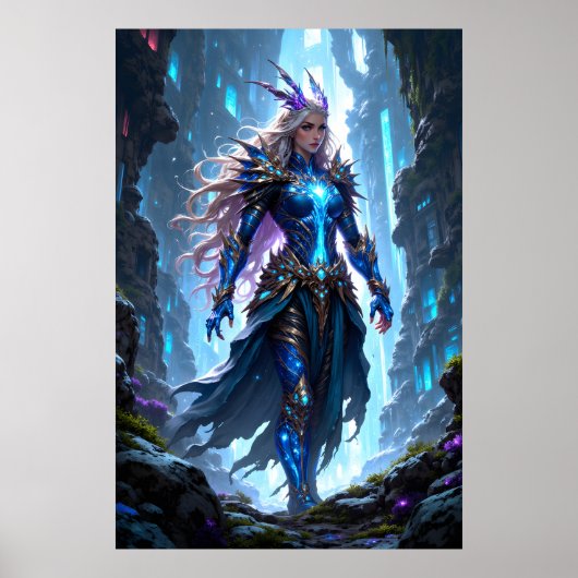 神秘的な世界を歩くファンタジー戦士の女王 ポスター (正面)