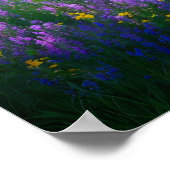 神秘的な丘の中腹、魅惑的な白い木 ポスター (角)