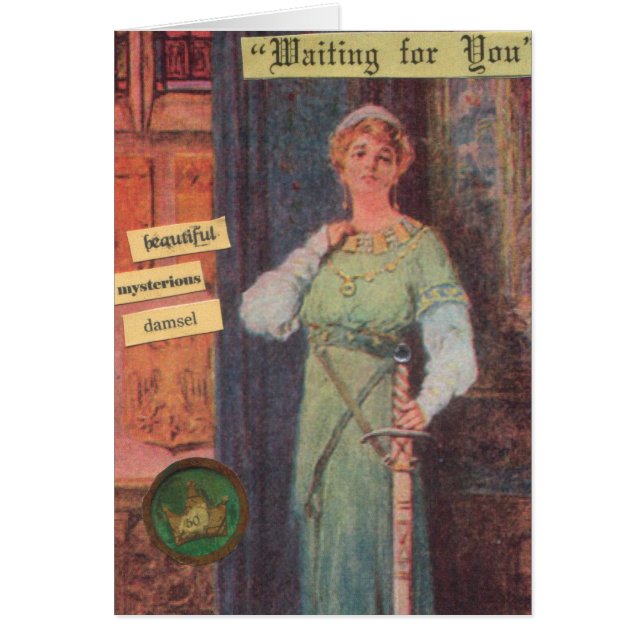 神秘的な中世女性の空白のなカード (正面)