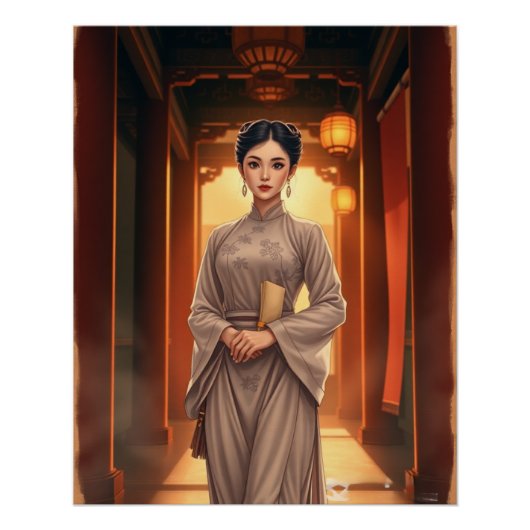 神秘的な中国の宮殿のメイド ポスター (正面)