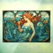 神秘的な人魚のステンドグラス窓にしがみつく ウィンドウサイン (シート3)