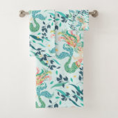 神秘的な人魚のパターン バスタオルセット (インサイチュ)