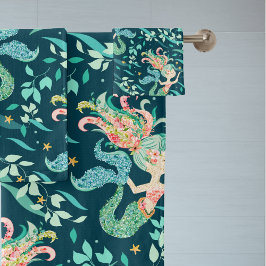 神秘的な人魚のパターン バスタオルセット