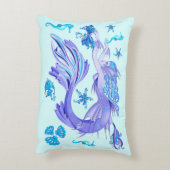神秘的な人魚の妖精の紫色の生き物セラミックタイル アクセントクッション (裏面(縦))