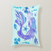 神秘的な人魚の妖精の紫色の生き物セラミックタイル アクセントクッション (正面(垂直))