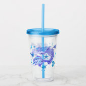 神秘的な人魚の妖精の紫色の生き物セラミックタイル アクリルタンブラー (正面)