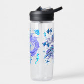 神秘的な人魚の妖精の紫色の生き物セラミックタイル ウォーターボトル (左面)