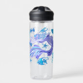 神秘的な人魚の妖精の紫色の生き物セラミックタイル ウォーターボトル (正面)