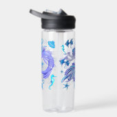 神秘的な人魚の妖精の紫色の生き物セラミックタイル ウォーターボトル (右面)