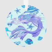 神秘的な人魚の妖精の紫色の生き物セラミックタイル オーナメント (裏面)