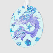 神秘的な人魚の妖精の紫色の生き物セラミックタイル オーナメント (正面)