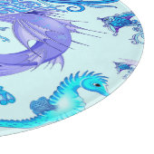 神秘的な人魚の妖精の紫色の生き物セラミックタイル カッティングボード (角)