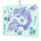 神秘的な人魚の妖精の紫色の生き物セラミックタイル カーエアーフレッシュナー (左)