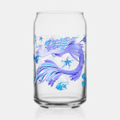 神秘的な人魚の妖精の紫色の生き物セラミックタイル ガラス缶 (正面)