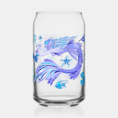 神秘的な人魚の妖精の紫色の生き物セラミックタイル ガラス缶 (裏面)