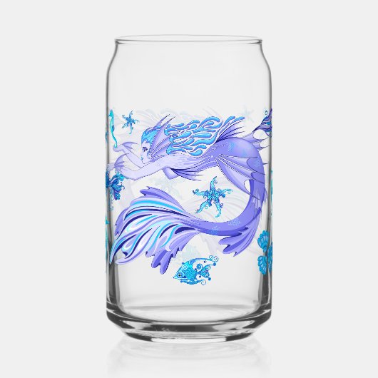 神秘的な人魚の妖精の紫色の生き物セラミックタイル ガラス缶 (裏面)