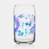 神秘的な人魚の妖精の紫色の生き物セラミックタイル ガラス缶 (右)