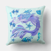 神秘的な人魚の妖精の紫色の生き物セラミックタイル クッション (裏面)