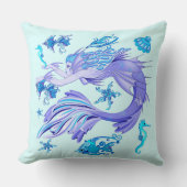 神秘的な人魚の妖精の紫色の生き物セラミックタイル クッション (正面)