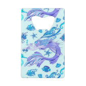 神秘的な人魚の妖精の紫色の生き物セラミックタイル クレジットカード栓抜き (裏面)