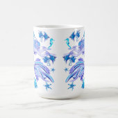 神秘的な人魚の妖精の紫色の生き物セラミックタイル コーヒーマグカップ (中央)