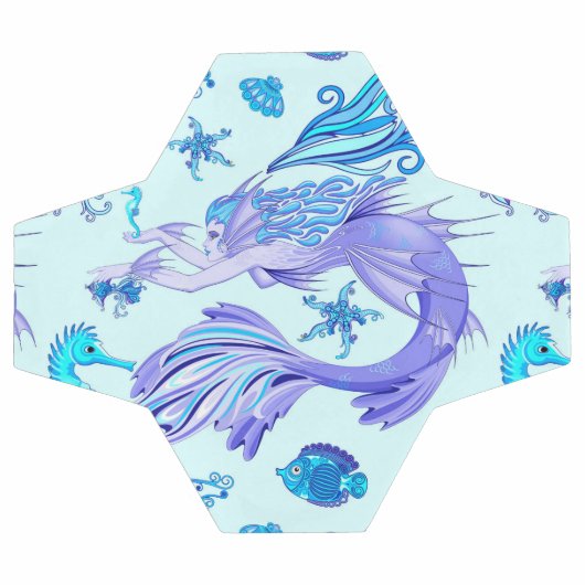 神秘的な人魚の妖精の紫色の生き物セラミックタイル サッカーボール (フラット)