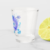 神秘的な人魚の妖精の紫色の生き物セラミックタイル ショットグラス (右)