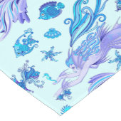 神秘的な人魚の妖精の紫色の生き物セラミックタイル ショートテーブルランナー (コーナー)