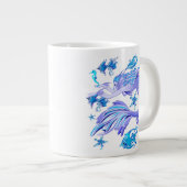 神秘的な人魚の妖精の紫色の生き物セラミックタイル ジャンボコーヒーマグカップ (正面右)