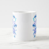 神秘的な人魚の妖精の紫色の生き物セラミックタイル ジャンボコーヒーマグカップ (正面)